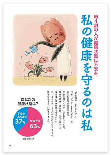約4割の人が健康状態に不安を 私の健康を守るのは私
